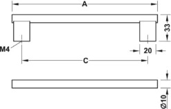 Satin Chrome 10mm Dia. X 160mm Knurled Bar Cupboard Handle -Home Door & Window Hardware Store 02569632 0.jpg.mst