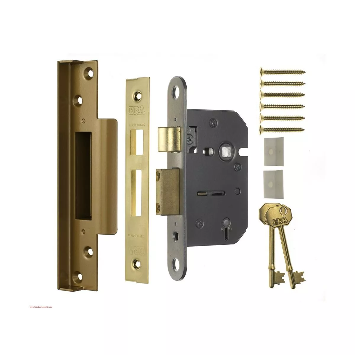 ERA 64mm Polished Brass 5 Lever Rebated Mortice Sashlock |217-32 1 ERA 64mm Polished Brass 5 Lever Rebated Mortice Sashlock |217-32