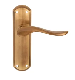 Set Antique Brass Sigma Lever Lock Furniture On Backplate