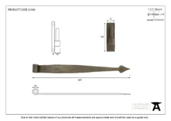 Pair From The Anvil Black 24" Arrow Head Cranked Hook & Band Hinge | 91473 -Home Door & Window Hardware Store 33189 v2 3.jpg.mst