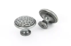 From The Anvil Pewter Large Beaten Cupboard Knob | 33625 -Home Door & Window Hardware Store 33625 main.jpg.mst