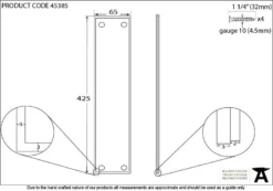 From The Anvil 425 X 65mm Polished Chrome Art Deco Finger Plate | 45385 -Home Door & Window Hardware Store 45385 drawing.jpg.mst