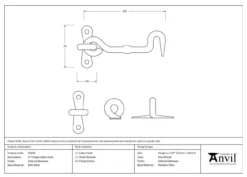 From The Anvil 4" (106mm) External Beeswax Forged Cabin Hook | 45603 -Home Door & Window Hardware Store 45603 tech.png.mst