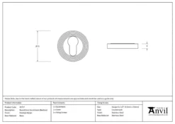 From The Anvil Polished Nickel Beehive Rose Euro Escutcheon | 45717 -Home Door & Window Hardware Store 45717 tech.png.mst