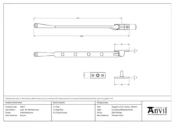 From The Anvil (10"") Polished Bronze Avon Casement Window Stay | 45927 -Home Door & Window Hardware Store 45927 tech.png.mst