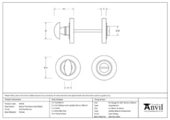 From The Anvil Polished Bronze Bathroom Thumbturn & Snib Release (Plain) | 46109