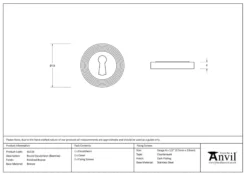 From The Anvil Polished Bronze Beehive Rose Standard Escutcheon | 46119 -Home Door & Window Hardware Store 46119 tech.png.mst