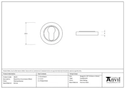 From The Anvil Polished Bronze Plain Rose Euro Escutcheon | 46125 -Home Door & Window Hardware Store 46125 tech.png.mst