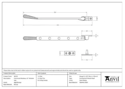 Anvil (12"") Aged Bronze Hammered Newbury Casement Window Stay | 46155 14 Anvil (12"") Aged Bronze Hammered Newbury Casement Window Stay | 46155 -Home Door & Window Hardware Store 46155tech.png.mst