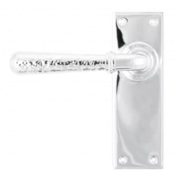 Set From The Anvil Polished Chrome Hammered Newbury Lever Latch | 46214