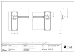Set From The Anvil Polished Chrome Hammered Newbury Lever Latch | 46214 -Home Door & Window Hardware Store 46214 tech 1.png.mst