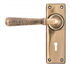Set From The Anvil Polished Bronze Hammered Newbury Lever Lock | 46225