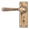 Set From The Anvil Polished Bronze Hammered Newbury Bathroom Lever | 46227