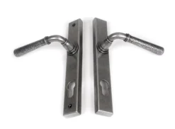 Set Pewter Hammered Newbury Slimline Espag. Lock Set | 46389 -Home Door & Window Hardware Store 46389 2 l 1.jpg.mst