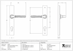 Set Pewter Hammered Newbury Slimline Espag. Lock Set | 46389 -Home Door & Window Hardware Store 46389 drawing s.jpg.mst
