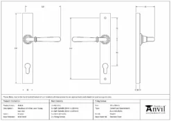 Set Pewter Newbury Slimline Lever Espag. Lock Set | 46414 -Home Door & Window Hardware Store 46414 drawing s.jpg.mst