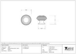 Pewter Beehive Cabinet Knob 40mm | 46467 -Home Door & Window Hardware Store 46467 drawing s.jpg.mst