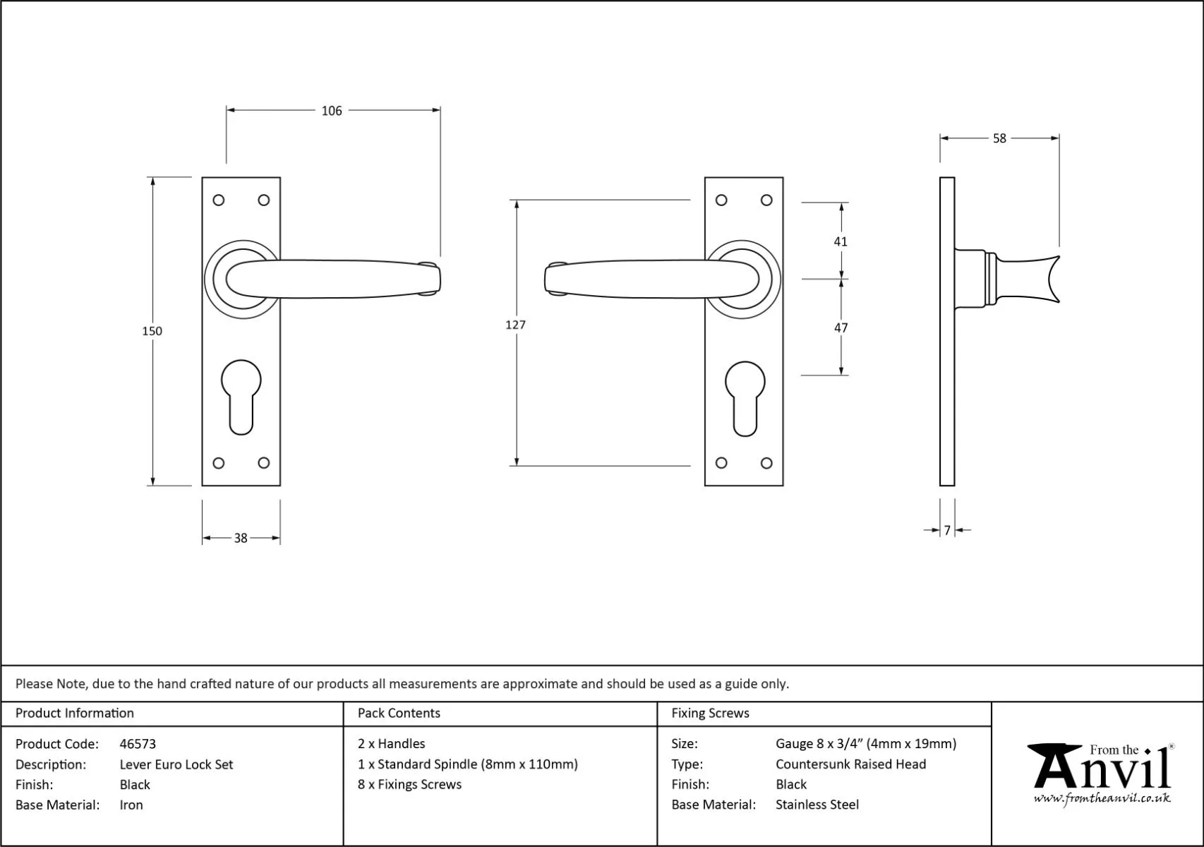 Set Black Lever Euro Furniture | 46573 2 Set Black Lever Euro Furniture | 46573 - Image 2