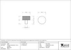 Anvil Aged Bronze Brompton 32mm Cabinet Knob| 46867 -Home Door & Window Hardware Store 46867 drawing.jpg.mst