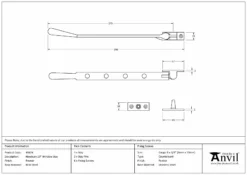 Pewter 10" Newbury Stay | 46874 -Home Door & Window Hardware Store 46874 drawing s.jpg.mst
