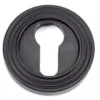From The Anvil Matt Black Euro Round Beehive Rose Escutcheon | 49542