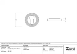 From The Anvil Matt Black Euro Round Beehive Rose Escutcheon | 49542 -Home Door & Window Hardware Store 49542 drawing 1.jpg.mst