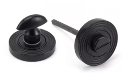 From The Anvil Matt Black Round Bathroom Beehive Thumbturn Set | 49546