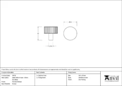 Anvil Polished Bronze Judd 32mm Cabinet Knob (No Rose) | 50476 -Home Door & Window Hardware Store 50476 drawing.jpg.mst
