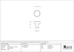 Anvil Polished Nickel Scully 25mm Cabinet Knob| 50512 -Home Door & Window Hardware Store 50512 drawing.jpg.mst