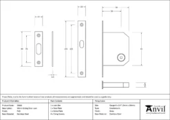 Anvil Polished Brass PVD 50mm Sliding Door Lock | 50661 -Home Door & Window Hardware Store 50661 drawing.jpg.mst