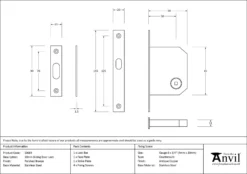 Anvil Polished Bronze 50mm Sliding Door Lock | 50664 -Home Door & Window Hardware Store 50664 drawing.jpg.mst