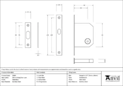 Anvil Matt Black 50mm Sliding Door Lock | 50665 -Home Door & Window Hardware Store 50665 drawing.jpg.mst