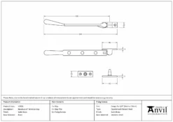 Satin Brass 8" Newbury Stay | 50926 9 Satin Brass 8" Newbury Stay | 50926 -Home Door & Window Hardware Store 50926 drawing s.jpg.mst
