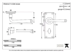 Set From The Anvil Polished Nickel Avon Lever Bathroom Furniture | 90368 -Home Door & Window Hardware Store 90368 drawing.jpg.mst