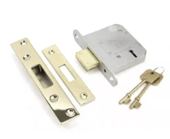 From The Anvil 76mm PVD Brass British Standard 5 Lever Deadlock | 91832