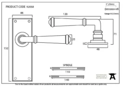 Set From The Anvil Black Regency Lever Latch Furniture | 92058 -Home Door & Window Hardware Store 92058 drawing.jpg.mst