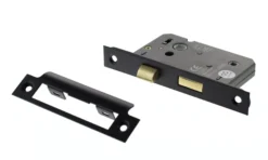 Matt Black 63mm (2.5") CE Mortice Bathroom Lock | ALKBATH25MB