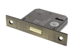 Matt Antique Brass 3" 3 Lever Key Mortice Deadlock | ALKDEAD3LK3MAB