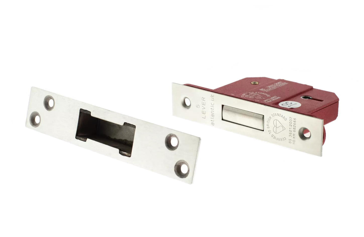 Satin Chrome 63mm (2.5") British Standard 5 Lever Mortice Deadlock | ALKDEAD5LK25SC 2 Satin Chrome 63mm (2.5") British Standard 5 Lever Mortice Deadlock | ALKDEAD5LK25SC - Image 2
