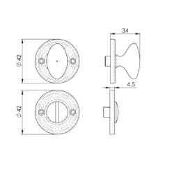 Polished Chrome Oval Snib Turn And Release | AQ133CP -Home Door & Window Hardware Store aq133 tech.png.mst