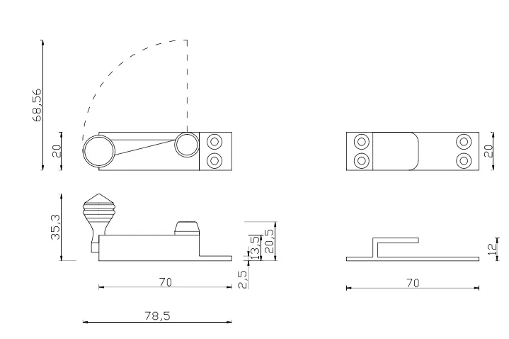 Satin Nickel Architectural Quadrant Sash Window Fastener AQ39SN 1 Satin Nickel Architectural Quadrant Sash Window Fastener AQ39SN