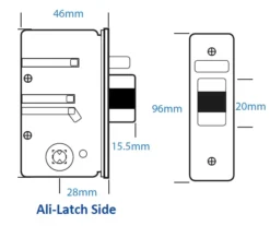 Borg 2402 Easicode Pro Satin Stainless Holdback Digital Lock With Narrow Latch -Home Door & Window Hardware Store bl2000 ali latch line drawing 1.png.mst