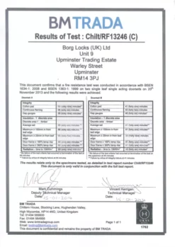 Borg Codestar 2501 Fire Tested Satin Stainless Steel Holdback Digital Lock With Latch -Home Door & Window Hardware Store borg fire test certificate.png.mst