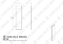 Carlisle Brass Polished Chrome 128mm C/c Rectangular Cabinet Knob Backplate | BP168CP