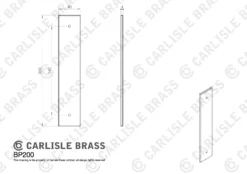 Carlisle Brass Antique Brass 160mm C/c Rectangular Cabinet Knob Backplate | BP200AB