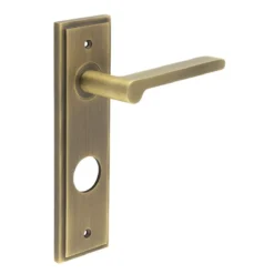 Set Burlington Antique Brass Fitzrovia Lever On Bathroom Lock Plate C/c 78mm | BUR15-456AB