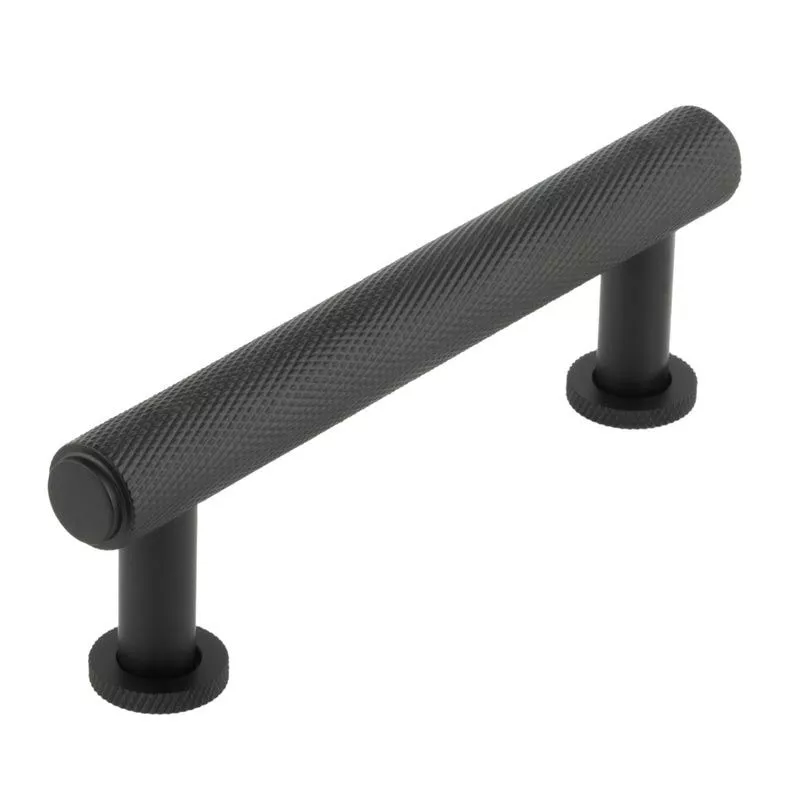 Burlington 96mm Matt Black Knurled Cabinet Pull Handle | BUR410MB 1 Burlington 96mm Matt Black Knurled Cabinet Pull Handle | BUR410MB