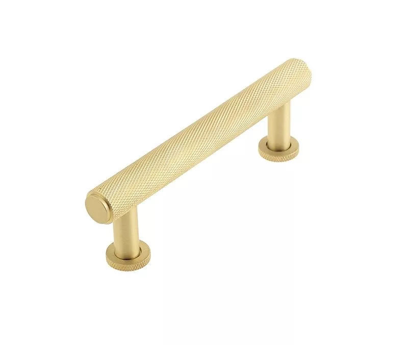 Burlington 96mm Satin Brass Knurled Cabinet Pull Handle | BUR410SB 1 Burlington 96mm Satin Brass Knurled Cabinet Pull Handle | BUR410SB