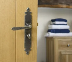 Set From The Anvil Pewter Cromwell Sprung Lever Bathroom Furniture | 33732 -Home Door & Window Hardware Store cromwell bathroom pewter oak door 2.jpg.mst