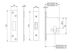 CARLISLE 64mm Satin Stainless Steel Easi T Euro Profile Deadlock | EDS5025SSS